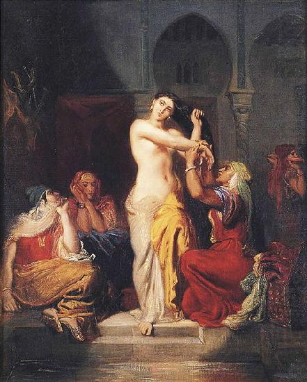Dimensions and material of painting, Theodore Chasseriau